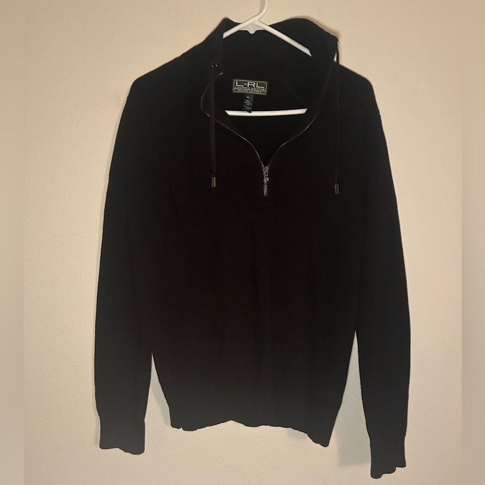 L-RL active knit half zip sweater